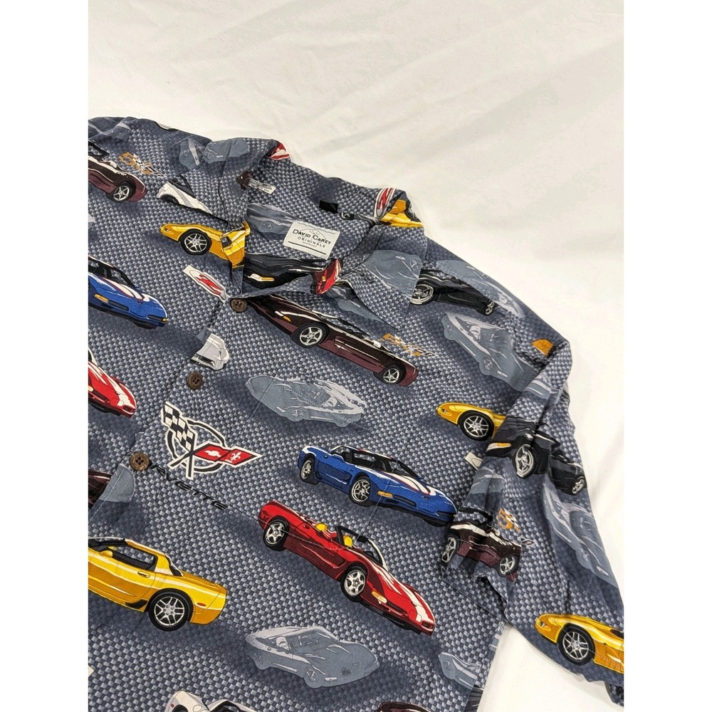 David Carey Originals Shirt Mens XLarge Corvette Z06 405hp Short Sleeve Rayon